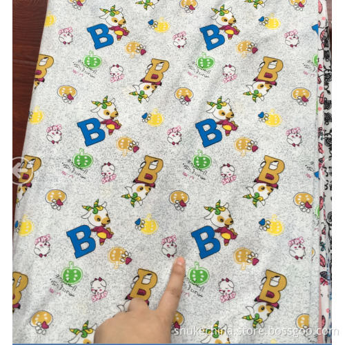 92% Polyester 8% Spandex Peach Skin Print Stoff